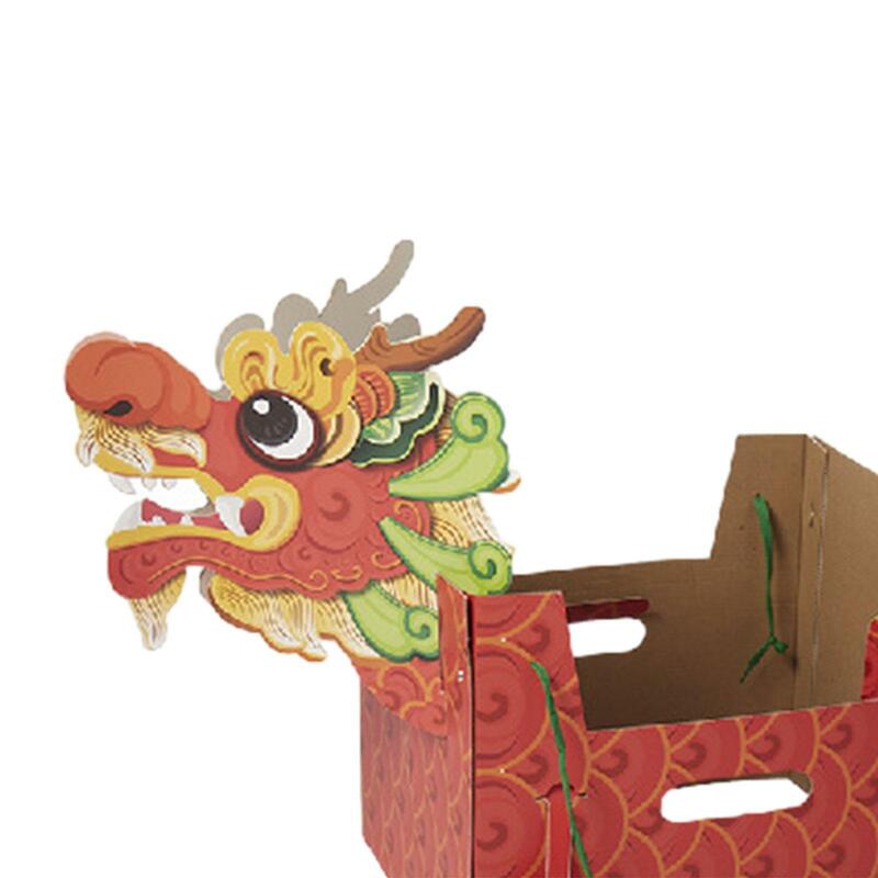 중국 종이 드래곤 장식품, 창의적인 중국 새해 드래곤 보트, 파티 용품, 홈 생일 이벤트, 휴일 장식