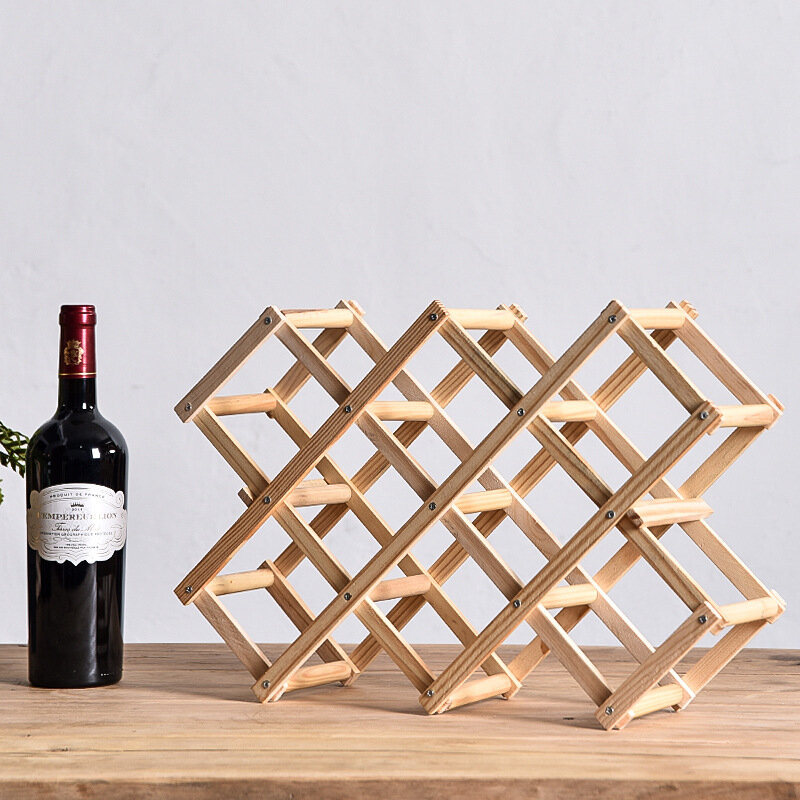 Instalação gratuita de 3-10 garrafas de madeira rack de vinho doméstico dobrável winebottle armazenamento prateleira decoração para casa suprimentos
