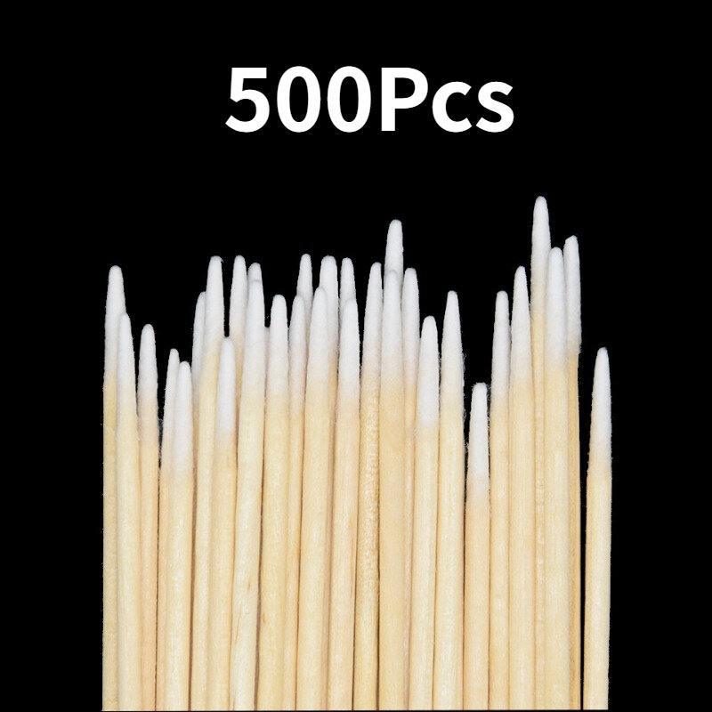 500Pcs Wood Cotton Swab Ear Care Cleaning Wood Sticks Eyelashes Extension Tools New Cosmetic Cotton Swab Cotton Buds Tip Medical