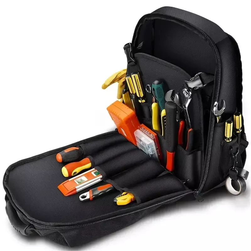 Тканевый рюкзак для инструментов, сумка для инструментов, новый сверхпрочный Оксфорд для инструментов электрика, черная вставка для инструментов, доска, органайзер для инструментов, упаковка