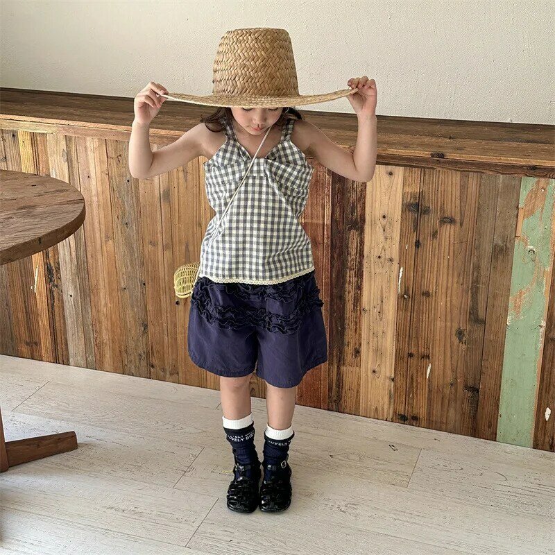 2024 Summer New Baby Girls Cute Lace Shorts Cotton Children Loose Shorts Fashion Versatile Kids Casual Shorts Toddler Clothes