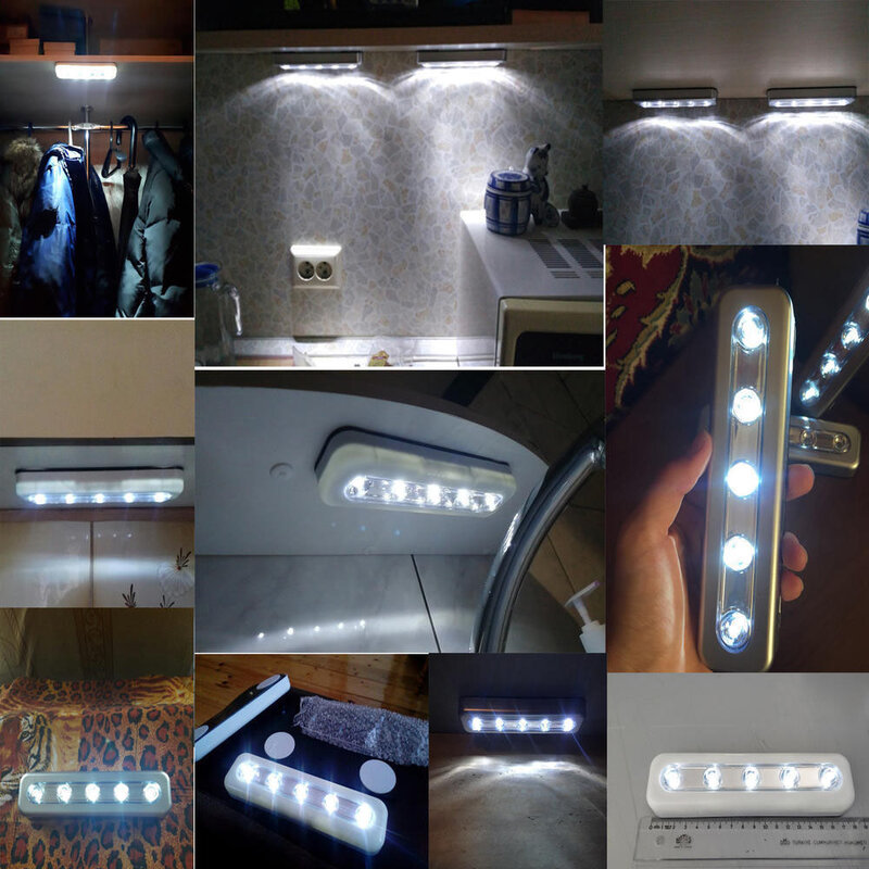 Lâmpada magnética do toque do armário do diodo emissor de luz, removível, multiúso, luz da noite do wardrobe, portátil, luz fácil do armário