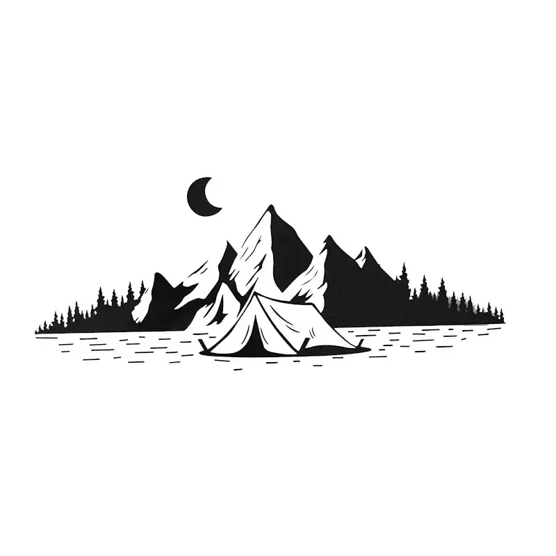 Car Sticker Hot Sell Camping Travel Mountains Moon Vinyl Decal
