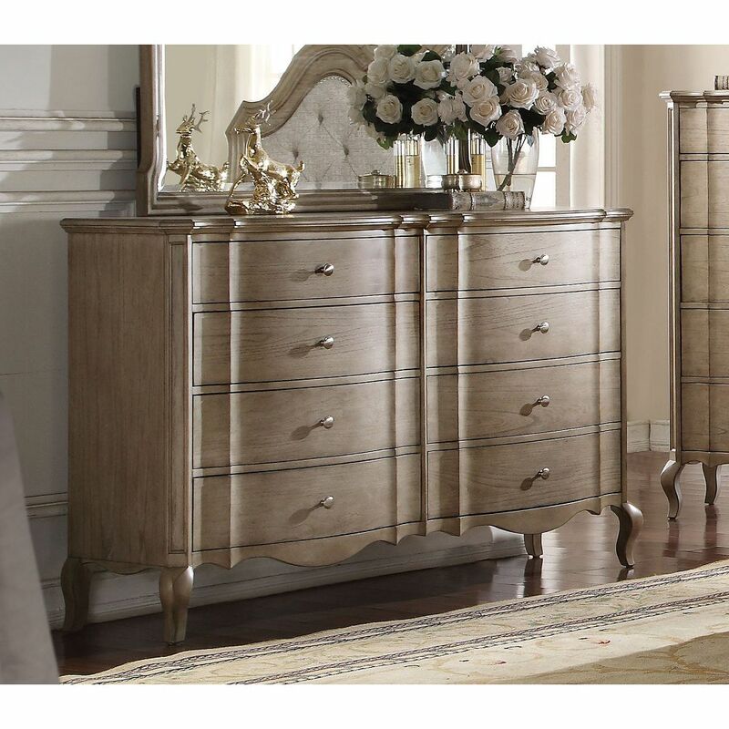 ACME Chelmsford Dresser in Antique Taupe Living room cabinet