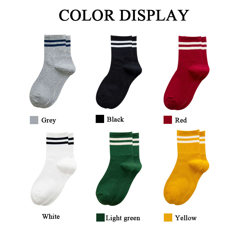 Goodeal Standard Thickness Funny Novelty Cute Cotton Loose Striped Men Long Socks Fashion Street Couple High-quality Youth Sock