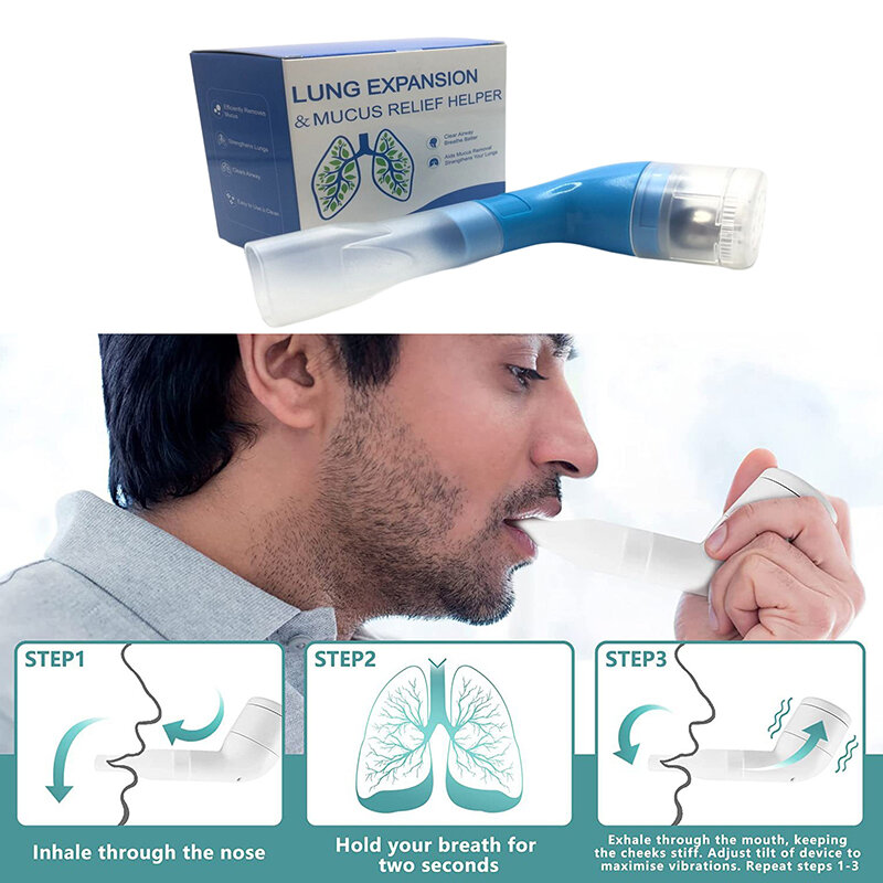 1Pc Mucus Removal Device Lung Expander Respiratory Trainer Phlegm Remover  Breathing Vibration Expectorator