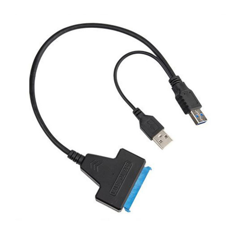 Câble SATA pour ordinateur portable SSD 2.5 pouces, ordinateur de bureau HDD, disque dur externe, adaptateur USB 3.0 avec port d'alimentation pour Mac OS, pour cd wos