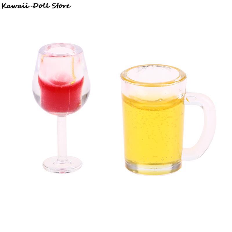 Mini tasse à vin rouge en verre pour maison de poupée 1:12, modèle pour OB11 BJD, accessoires de décoration de Restaurant