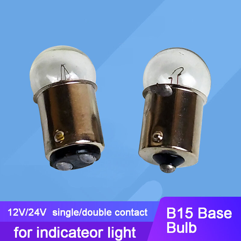 Único mini-bulbo dobro do contato para a luz indicadora, B15, 6V, 12V, 15V, 24V, 30V, 36V, 10 PCes