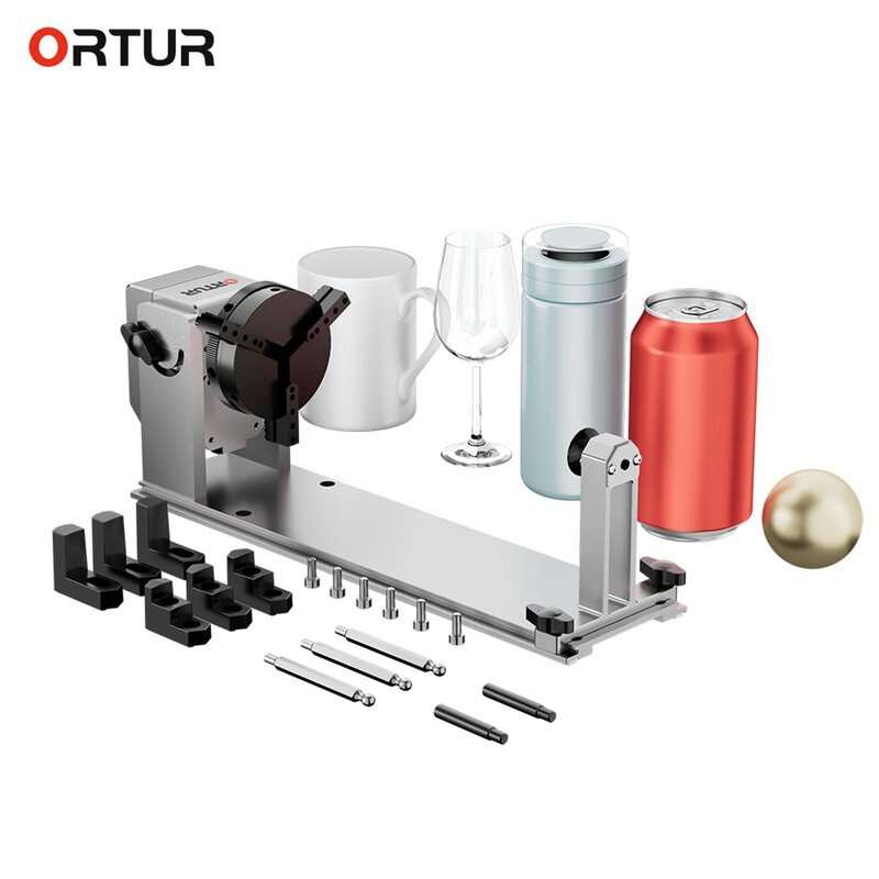 Ortur-水平反転ベース付きレーザー彫刻機、Y軸、CNC、回転チャック、彫刻機、360回転、yrc1.0、180