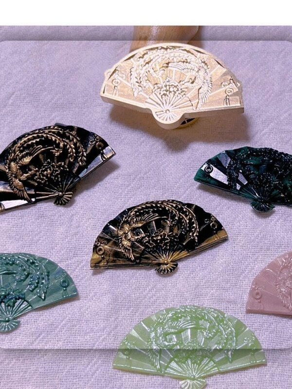 Selo de laca Multi-Layer Envelope Seal, Cabeça bem esculpida, Latão Seal, Vintage, Phoenix, Dance Lotus, Estudante, DIY