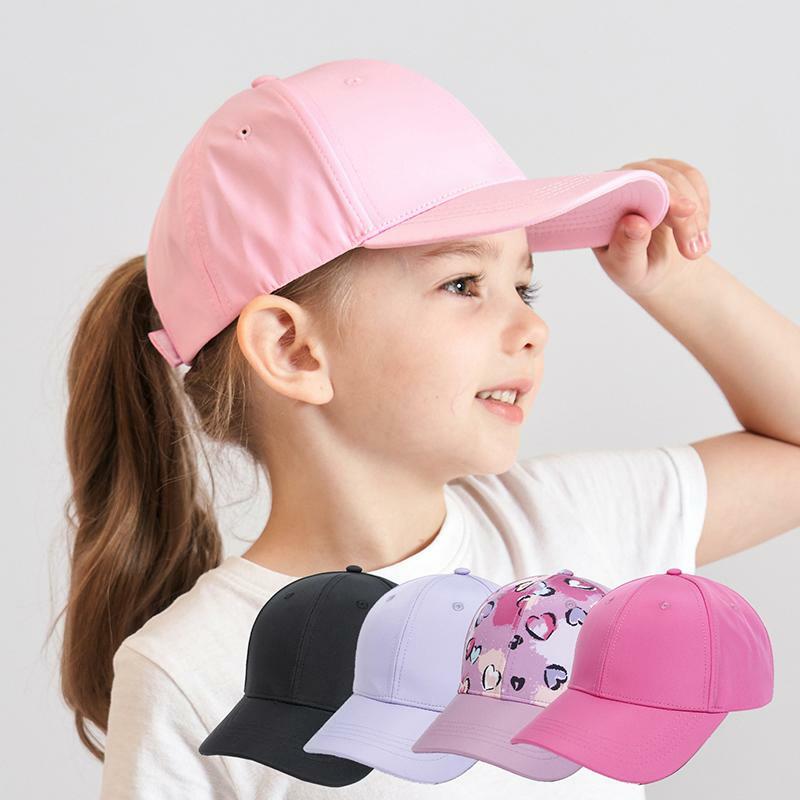 패션 키즈 야구 모자, 소년 소녀 태양 모자, 할로우 백 포니 테일 모자, 어린이 스냅백 힙합 모자, 조절 가능한 본 캡