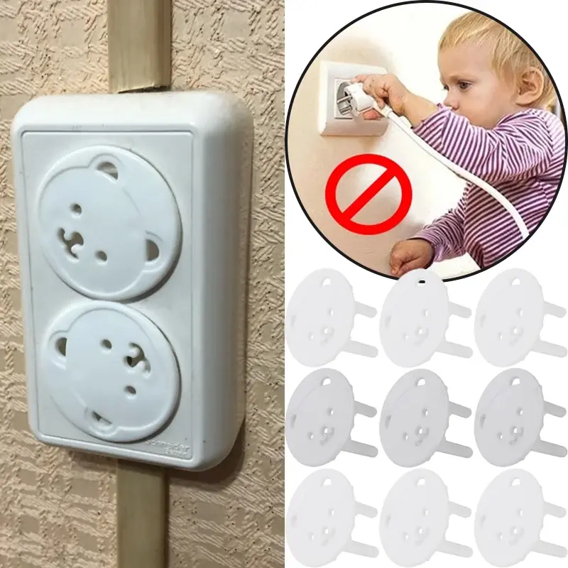 Proteção de soquete para segurança do cuidado do bebê, Tomada elétrica, Tomada para crianças, Fechaduras de segurança plásticas contra elétricas, 8pcs