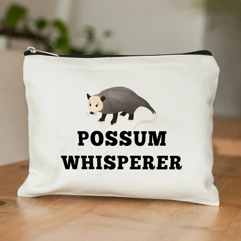 Possum Whisperer 여성용 립스틱 가방, 귀여운 마우스 메이크업 정리함, 여행 보관 클러치, 트렌디 화장품 캔버스 파우치 키트 지갑