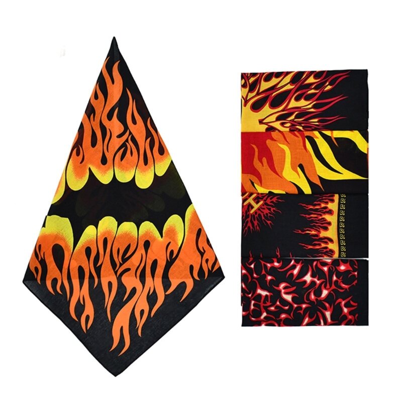 Foulard Bandana polyvalent avec flammes, foulard exquis pour les vacances