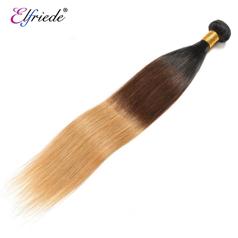 Elfriede #1B/4/27 Straight Ombre Colored Human Hair Bundles 100% Human Hair Extensions 3/4 Bundles Deals Human Hair Sew In Wefts
