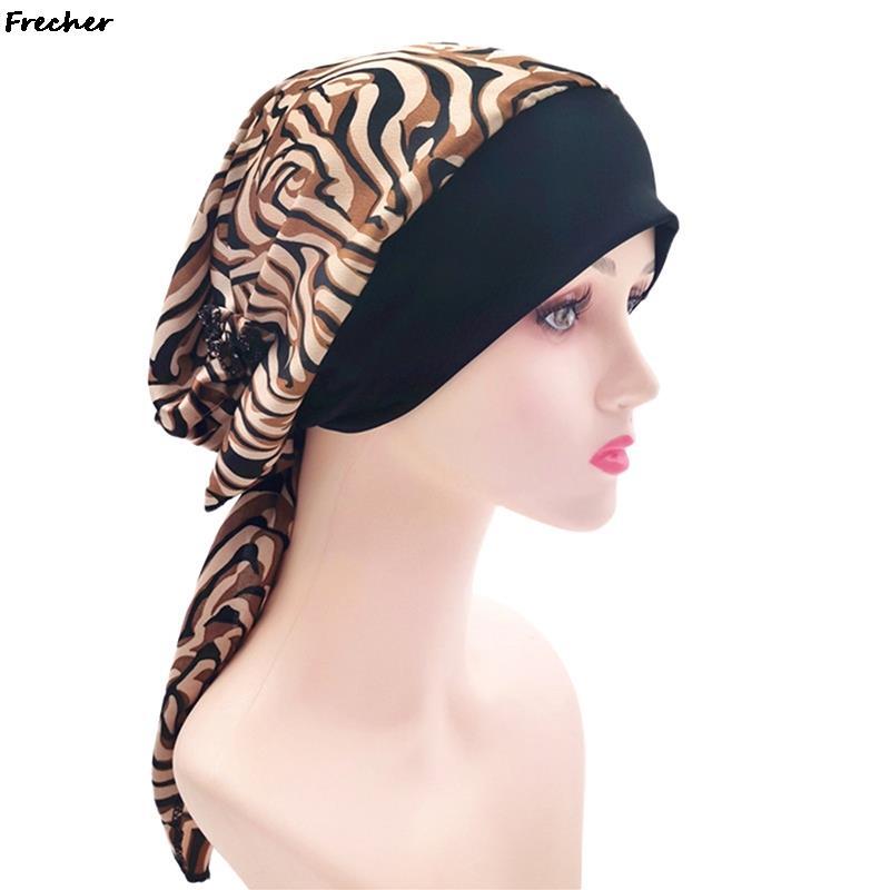 Indian Headscarf Muslim Hijabs Women Exotic Fashion Hat Turban Cap Hair Cover Islamic Underscarf Bonnet Head Turbante Mujer New