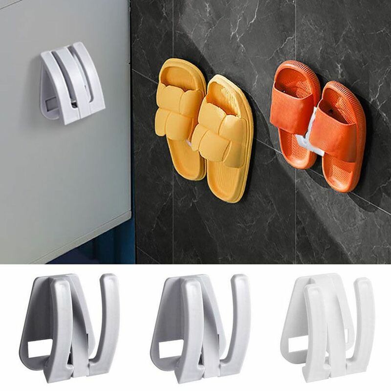 Pantofole senza perforazione Rack durevole salva spazio organizzatore del bagno porta pantofole gancio per scarpe fissato al muro