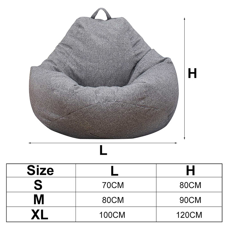 Large Small Lazy Sofa Cover Chairs Without Filler Linen Cloth Lounger Seat Bean Bag Pouf Puff Couch Tatami Living Room