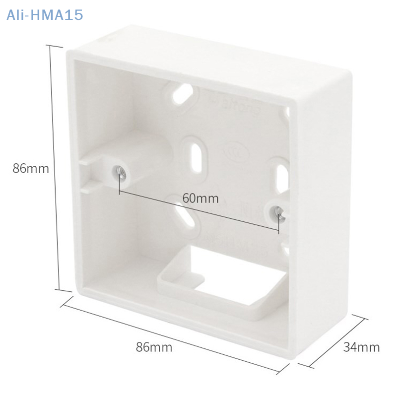 Caja de montaje externo de PVC de alta calidad para 86mm x 86mm x 34mm, interruptores estándar y enchufes aplicables para cualquier posición de la superficie de la pared