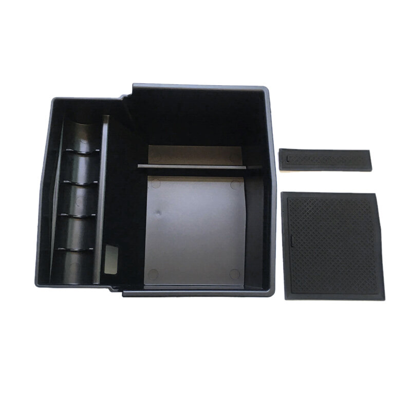 Caja de almacenamiento para el reposabrazos del coche, bandeja organizadora apta para Subaru Forester 2014, 2015, 2016, 2017, 2018, plástico ABS negro