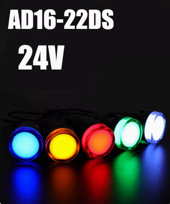 Lâmpada LED de sinal de energia plástica, pequenas contas de luz indicadora LED, vermelho, branco, verde, azul, amarelo, AD16-22DS, 24V, AD16-22DS, 1Pc Lot