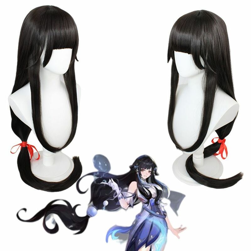 Game  Black Wig Synthetic Hair Heat Resistant Cosplay Costume Synthetic Wigs Hair