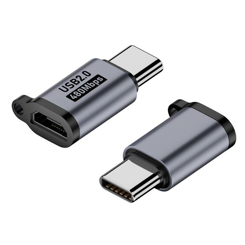 샤오미 삼성 충전기용 USB C타입 어댑터, USB C 타입-마이크로 USB 수-USB C 암 변환기, 데이터 케이블, USBC USB C 어댑터