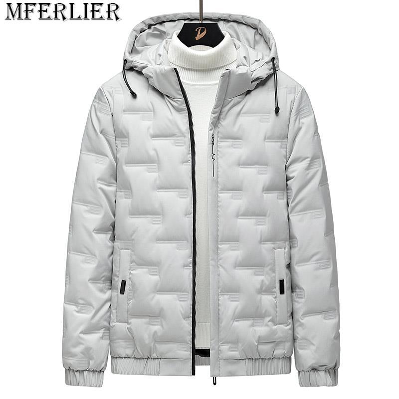 Winter Jackets Down Hoodie Windbreak Plus Size 6XL 7XL 8XL Oversize 2023 Black Warm Coats Loose Male Zipper Waterproof Padded