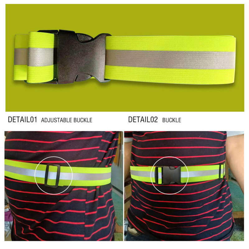 Reflexivo faixa elástica cintura proteção reflexiva noite correndo cinto de segurança