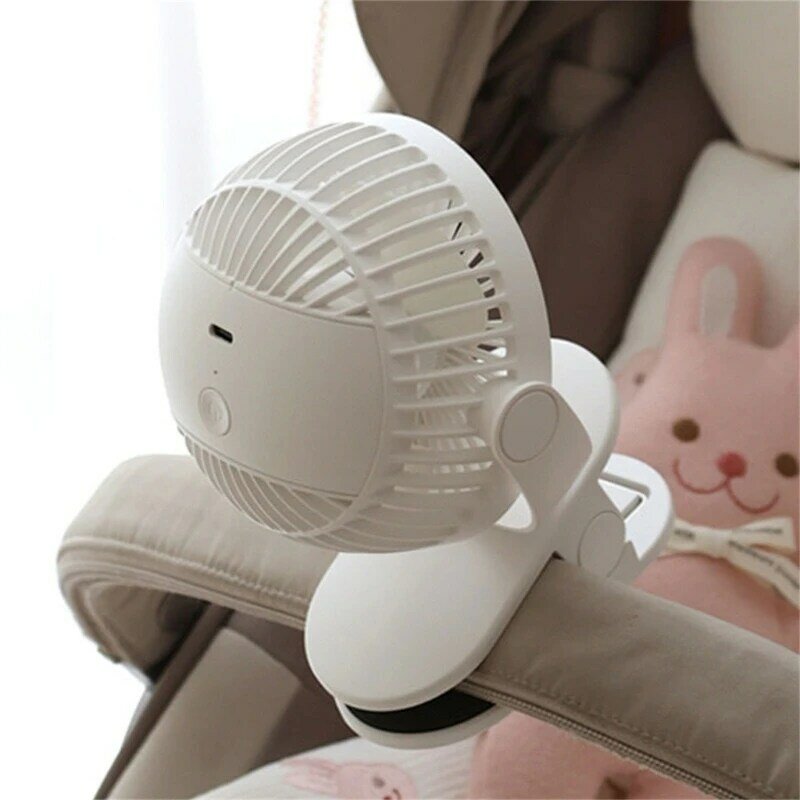 Portable Baby Stroller Mini Fan Battery Operated for Baby Cart Rechargeable Cooling Fan Clip-on Desktop Cooler Shower Gifts