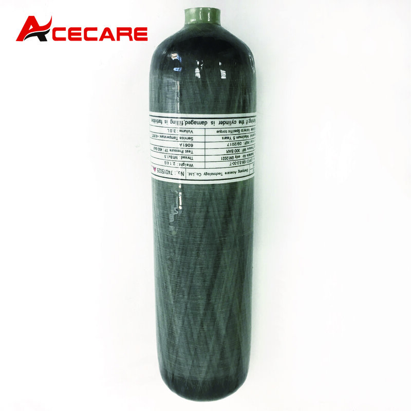 Acecare 3L Ce 300Bar Koolstofvezel Cilinder 4500Psi Duiken Tank