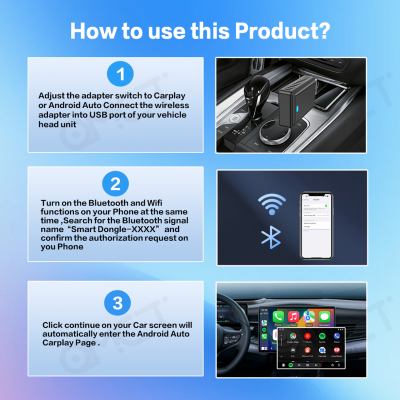 Tripodpie-adaptador Carplay inalámbrico 2 en 1, Dongle USB inteligente para Android, Plug and Play, para Havel, Kia, Volvo, Audi, MG, VW, Hyundai, Jeep
