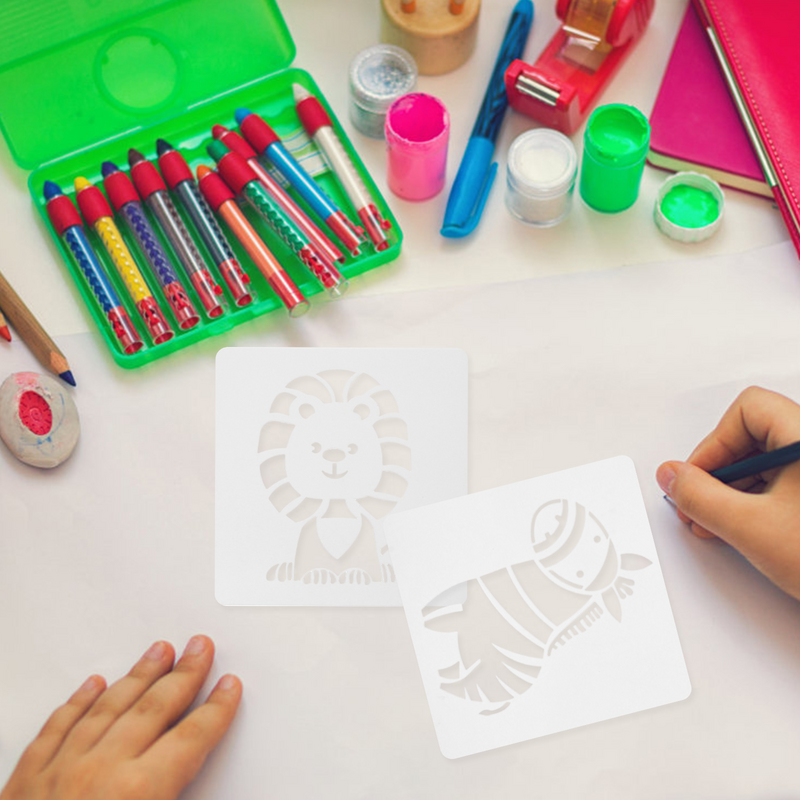 Modello di disegno animale stencil per pittura stampi per bambini strumento assistente forniture olio per animali