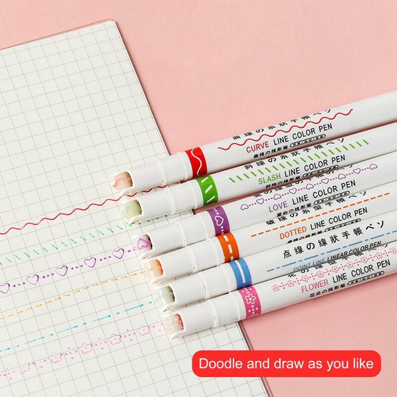 Stationery 6Pcs Great Multi Color Roller Tip Curve Liner School Supplies Curve Liner Comfortable Grip   for Gift