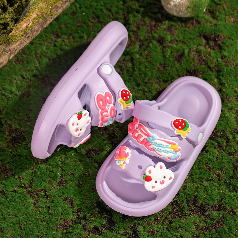 Sandálias com sola macia para uso interno, sandálias com antiderrapante, para bebês e crianças pequenas, para o verão