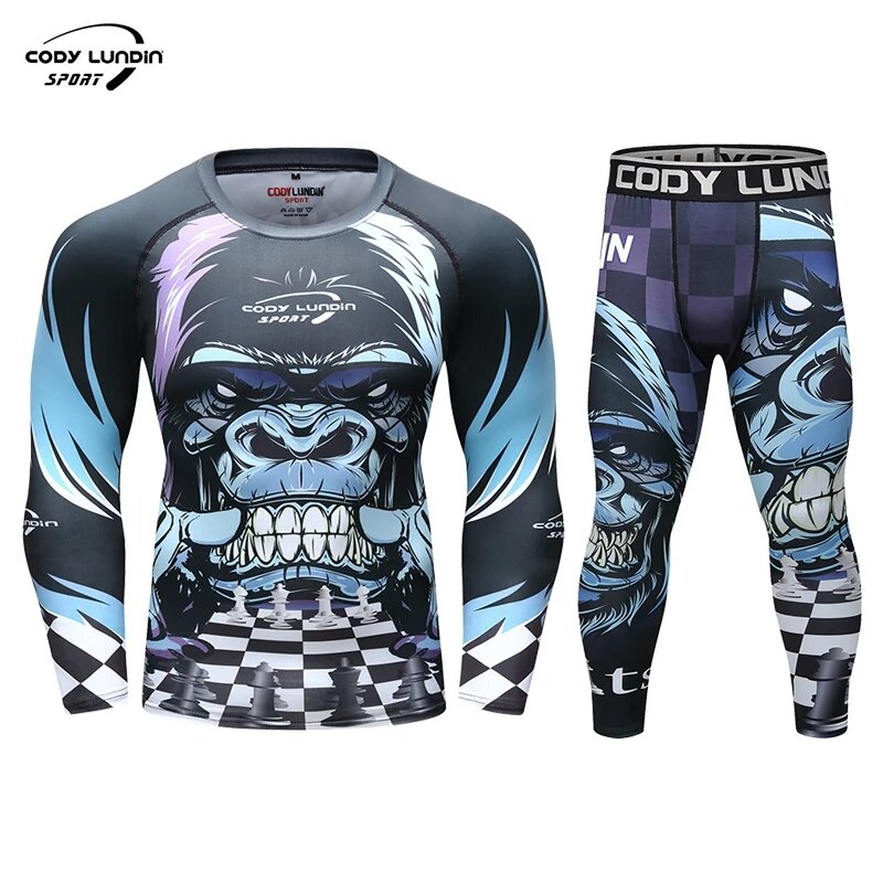 Conjunto de camisa de entrenamiento Jiu Jitsu para hombre, pantalones de lucha libre, mallas de 2 piezas, ropa púrpura