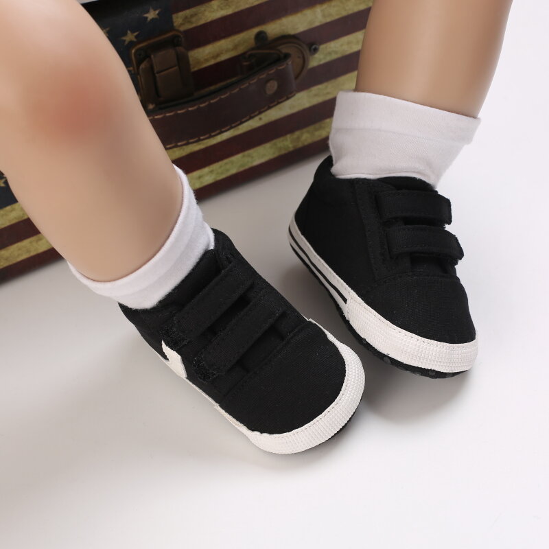 Nero moda neonato scarpe di stoffa Casual ragazzi e ragazze primo passo scarpe da passeggio neonati bambini scarpe da bambino antiscivolo per bambini