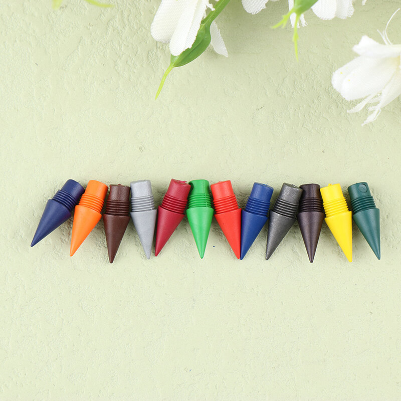 다채로운 교체 가능한 연필 팁 2B 펜촉 세트, 아트 스케치, 쓰기 액세서리, 학생 학교 문구 용품, 12 색, 10 개