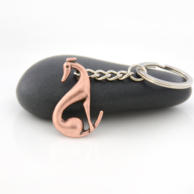 Retro Silver Plated Italian Greyhound Galgo & Whippet Keychain Dog Key Ring Keyring Bag Charm Women Pet Jewellery Holiday Gifts
