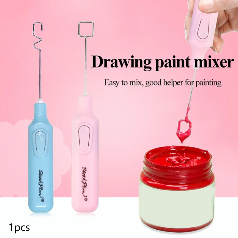1Pcs Electric Paint Mixer Electric Pigment Stirrer Mixer Painting Accessories for Art Painting Drawing Art Color Random