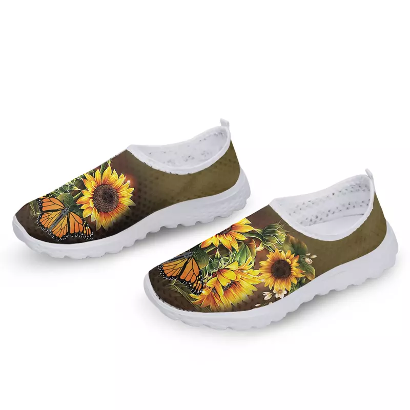 Fashion Sunflower Butterfly Loafers Summer Lightweight Breathable Outdoor Walking Shoes Casual Sneakers Zapatos