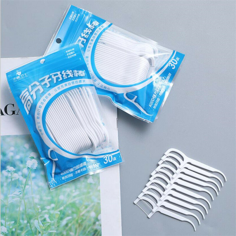 100pcs/bag Dental Flosser Picks Teeth Stick Tooth Clean Oral cleaning Care Disposable floss thread Toothpicks