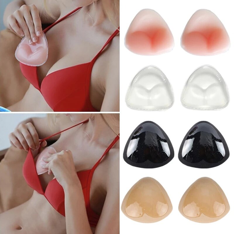 New Women Bra Insert Pad Bra Cup Thicker Breast Push Up Silicone Pads Nipple Cover Stickers Bikini Inserts Undies Intimates
