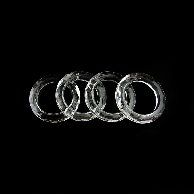 50mm 1 Stück Kristall Licht Ring Kreis Gabe Kronleuchter Glas Kristalle Lampe Prismen Teile Tropfen Anhänger Mode-Ring