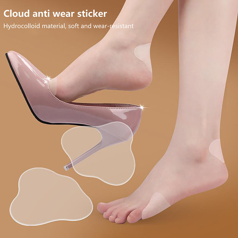 Transparente Anti-fricção Salto Adesivo, Anti-Wear, Toe Protector Pads, Blister Prevenção Foot Care, Invisible Board, 1 Par