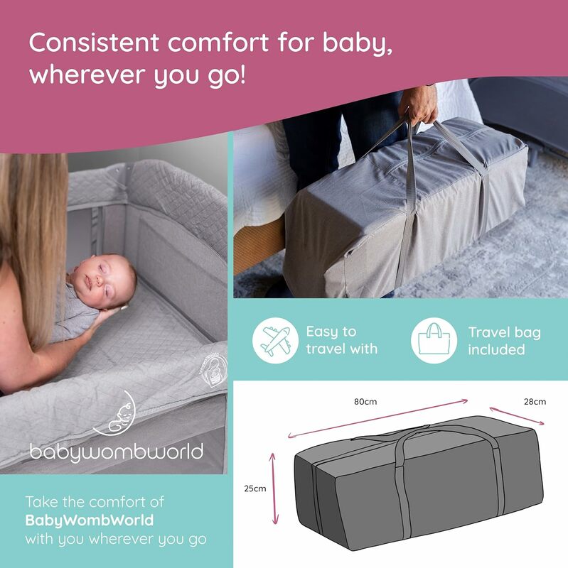 Baby Stuben wagen Nachttisch bett: Premium-Bett aus weichem Material für Neugeborene bis Kleinkinder mit Stauraum und Rädern