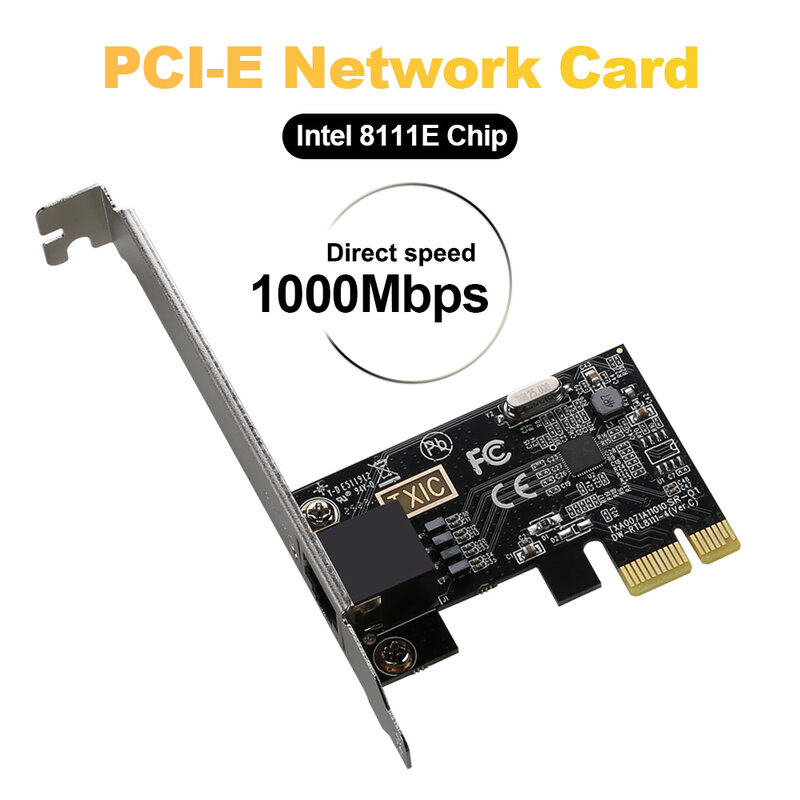 Сетевая карта PCIE на RJ45, 1000 Мбит/с, 10/100 Мбит/с