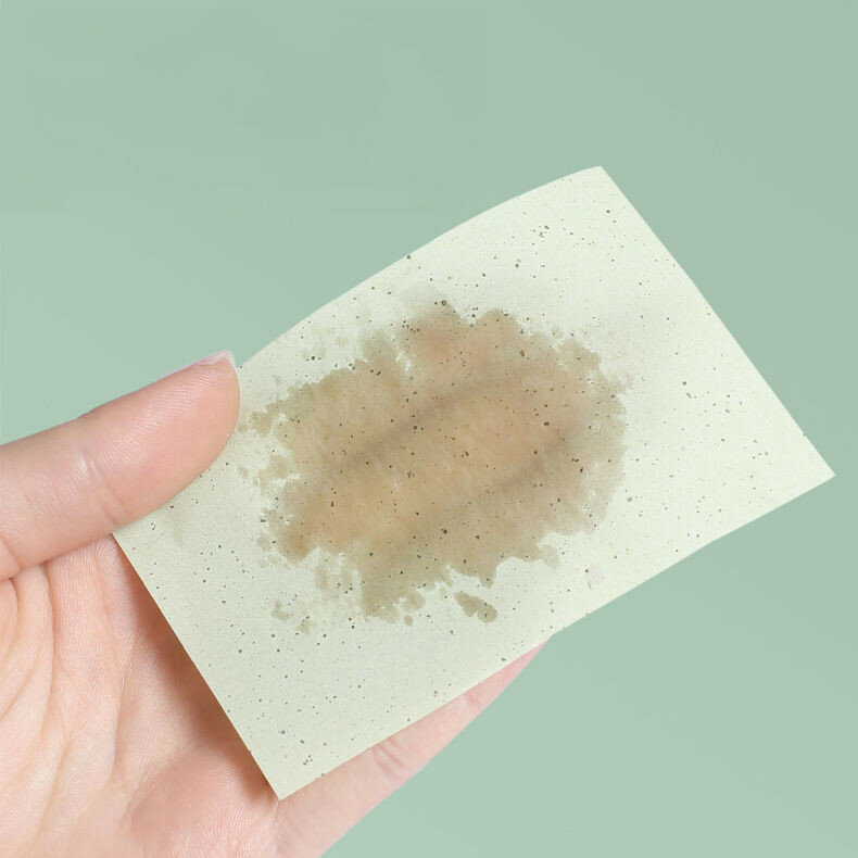 80 pezzi di carta assorbente per il viso portatile salviette per il controllo dell'olio foglio di tè verde viso oleoso assorbente stuoia per il trucco del viso pulito