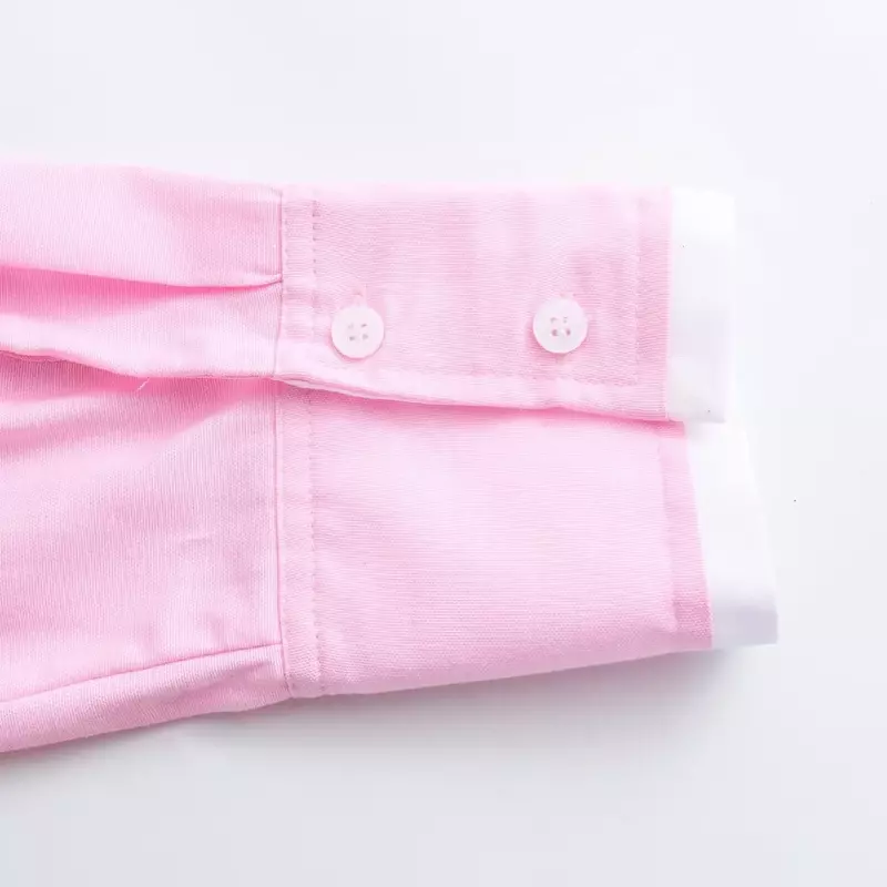 Damska 2024 nowa moda z klapką krótki swobodny splot koszula typu Oxford Retro guzik z długim rękawem koszula damska wyjątkowy Top